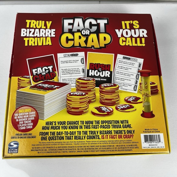 2011 Fact or Crap Board Game Family Game Trivia with Attitude, English Ages 12+ - Picture 14 of 16